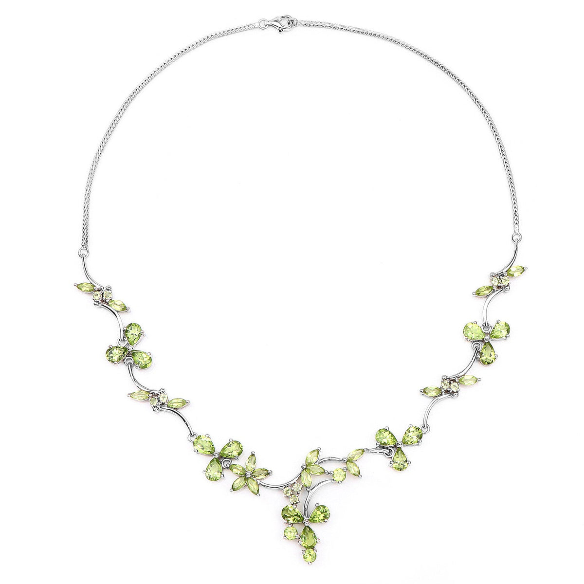 17.24 Carat Genuine Peridot .925 Sterling Silver Necklace