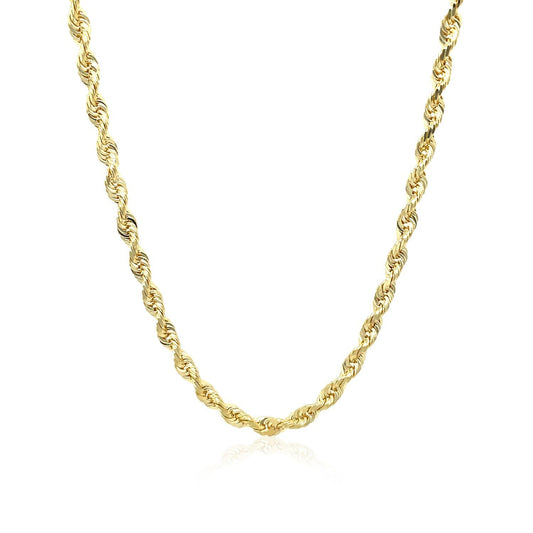 Cadena de oro amarillo macizo de 10k de 3.0mm con corte diamante