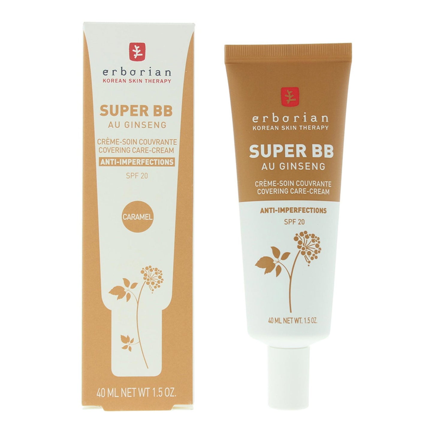Erborian, Super BB, Ginseng, High Coverage, BB Cream, 20, Caramel, SPF 20, 40 ml