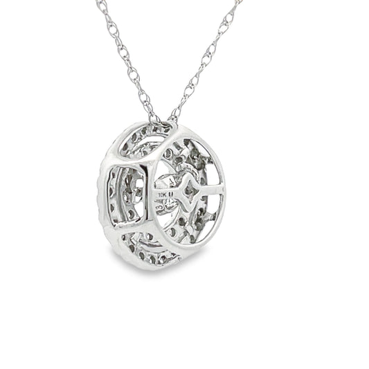 Colgantes de moda con diamantes auténticos de .50 ct de oro blanco de 10 qt
