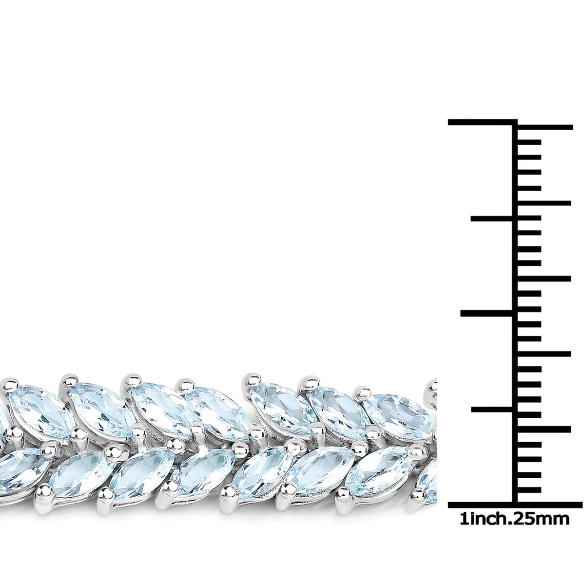 Pulsera de plata de ley .925 con aguamarina auténtica de 10.12 quilates