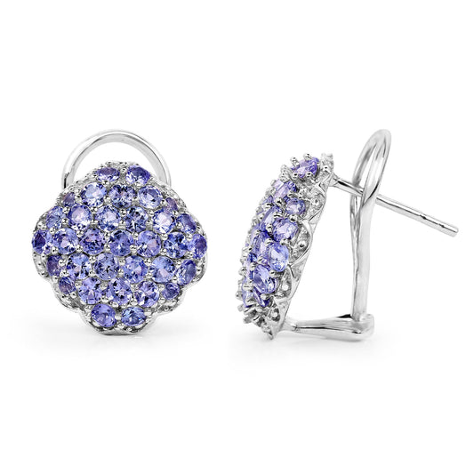 3.14 Carat Genuine Tanzanite .925 Sterling Silver Earrings - view 2
