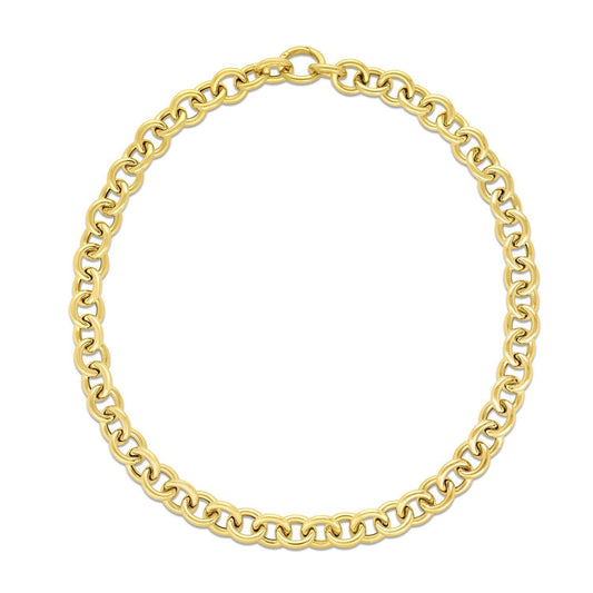 Cadena con eslabones redondos de oro amarillo de 14k