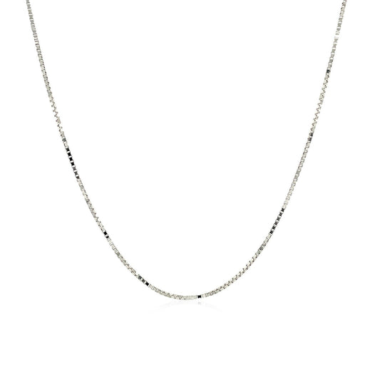 Cadena de caja ajustable de oro blanco de 14k de 0.7mm