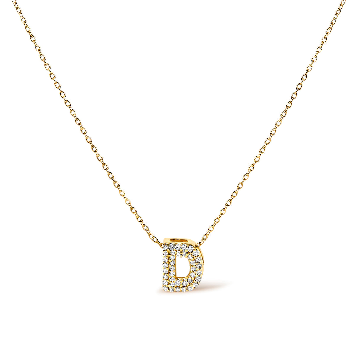 Collar con colgante de burbuja con inicial "A" y acento de diamantes en oro blanco de 10K