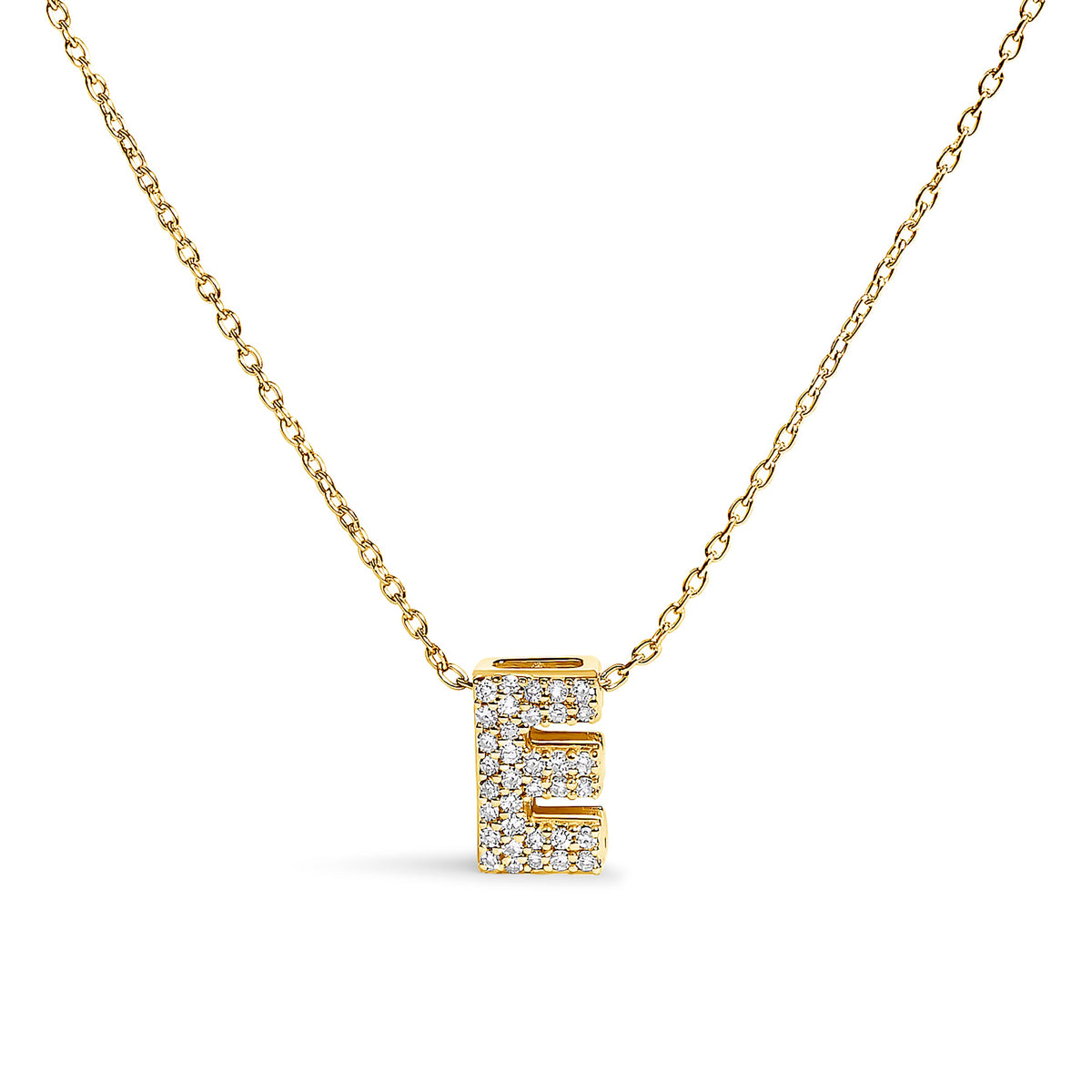 Collar con colgante de burbuja con inicial "A" y acento de diamantes en oro blanco de 10K