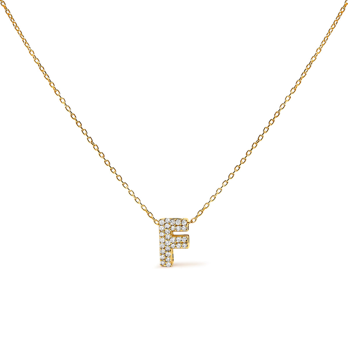 Collar con colgante de burbuja con inicial "A" y acento de diamantes en oro blanco de 10K