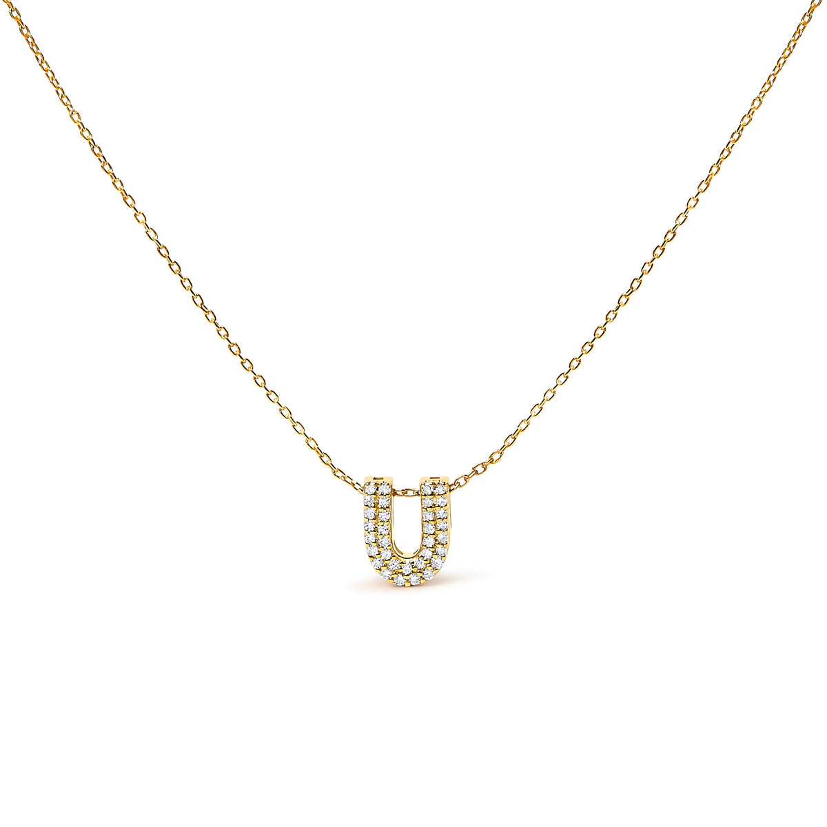 Collar con colgante de burbuja con inicial "A" y acento de diamantes en oro blanco de 10K