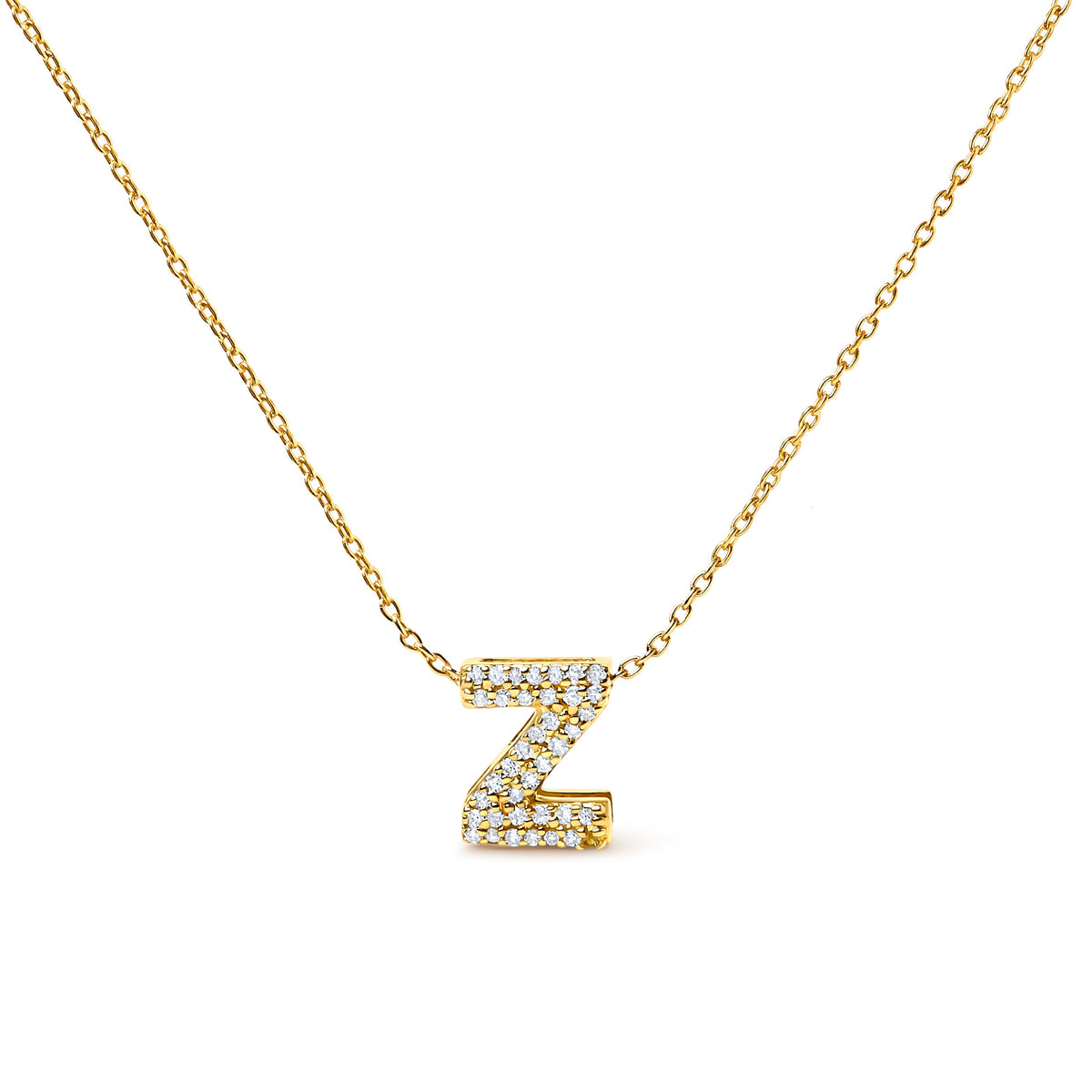Collar con colgante de burbuja con inicial "A" y acento de diamantes en oro blanco de 10K