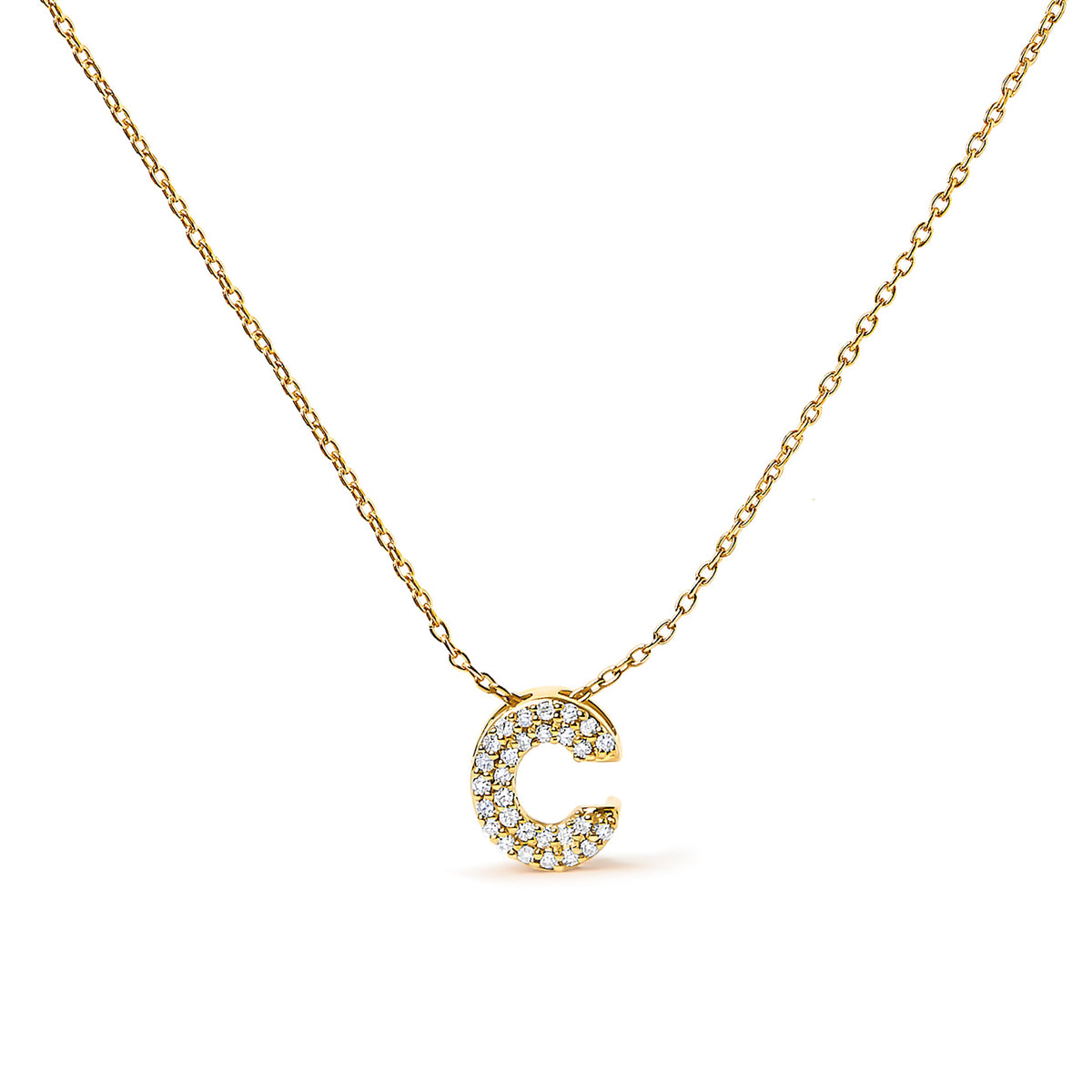 Collar con colgante de burbuja con inicial "A" y acento de diamantes en oro blanco de 10K