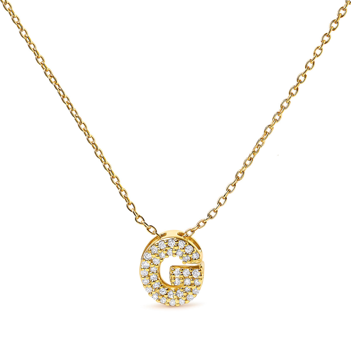Collar con colgante de burbuja con inicial "A" y acento de diamantes en oro blanco de 10K