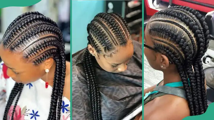 36" Jumbo Knotless Box Braids Wig | Incoo Full Lace Cornrow Wig | Transparent Lace | African Braided Hair