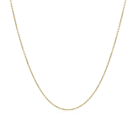 Cadena de eslabones de cable de oro amarillo de 14k 0,5mm