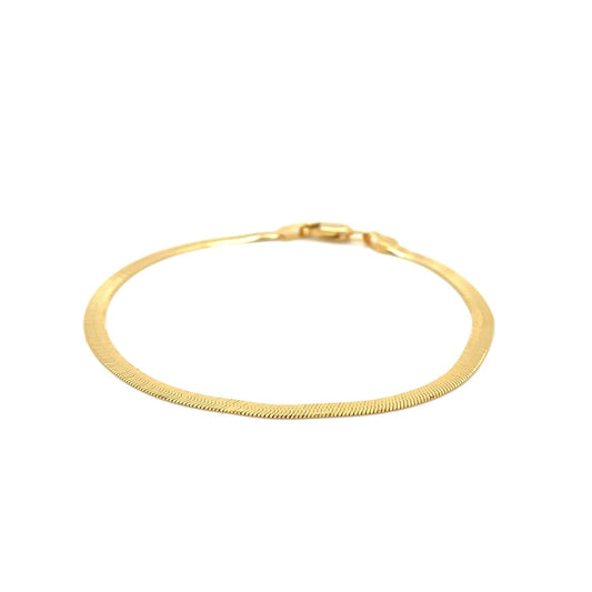 Pulsera de espiga súper flexible de oro amarillo de 14k y 3.0mm