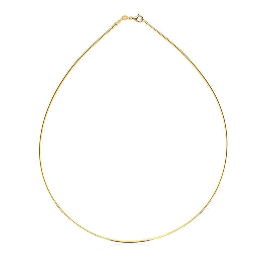 Collar de oro amarillo de 14k estilo cadena Omega redonda