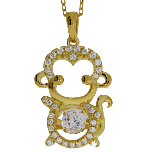 Colgante de animal de circonita cúbica de plata de ley