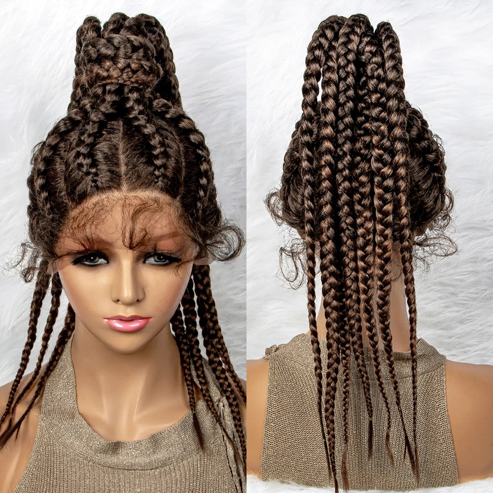24" Braided Ponytail Wig | Lace Front with Baby Hair