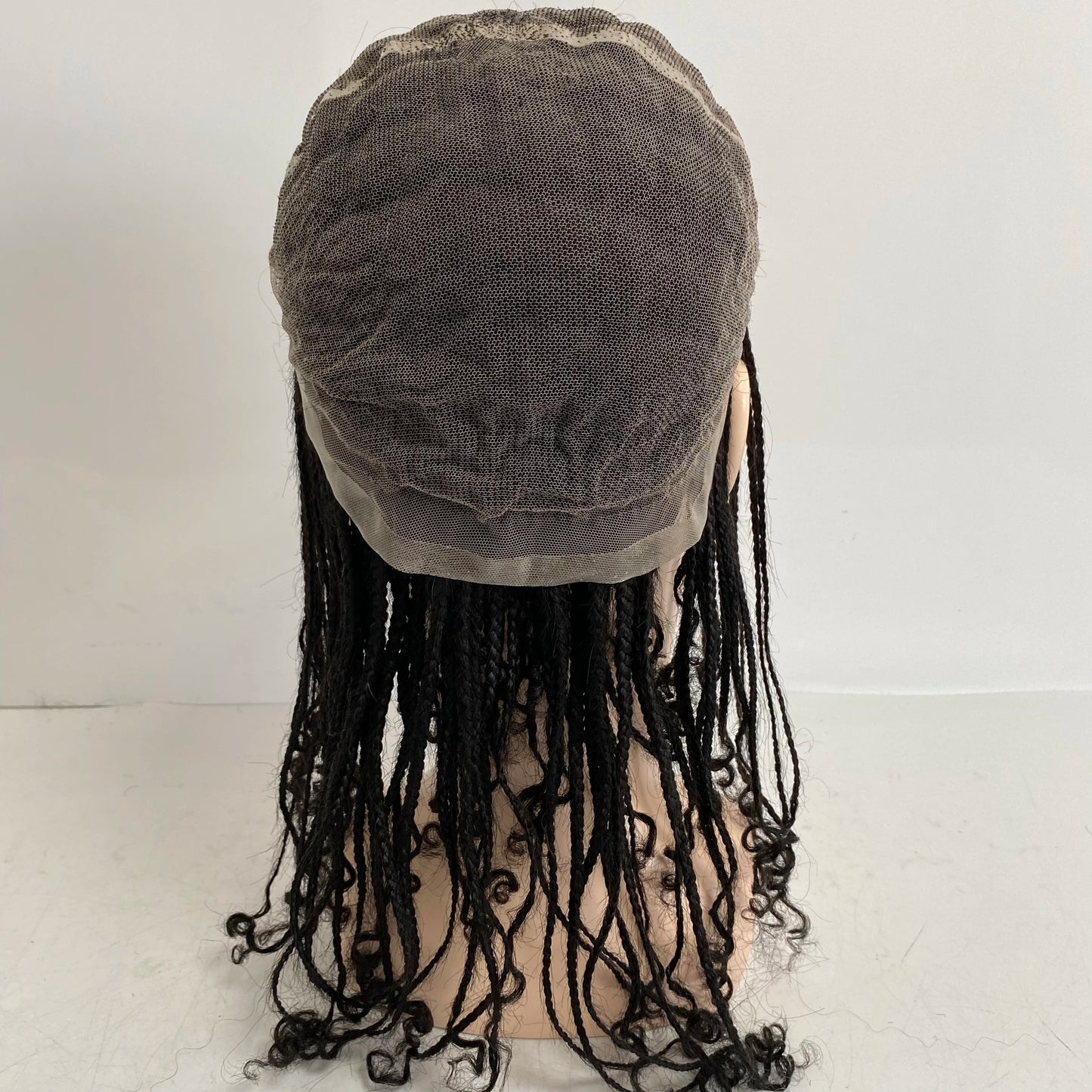 Premium Brazilian Virgin Box Braids Full Lace Wig (14", 1B) - Fast Shipping