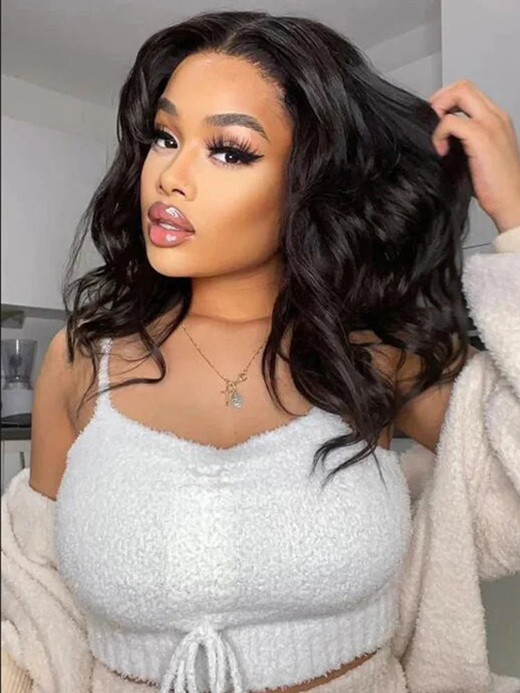 180% Density Body Wave Human Hair Wig | Transparent Lace Front, Middle Part & Pre-Plucked Luxegan