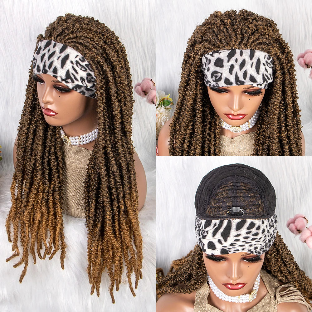 22" Curly Box Braids Wig | Crochet Hair | Heat Resistant | Daily Wear Luxegan