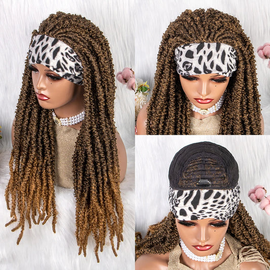 22" Curly Box Braids Wig | Crochet Hair | Heat Resistant | Daily Wear Luxegan
