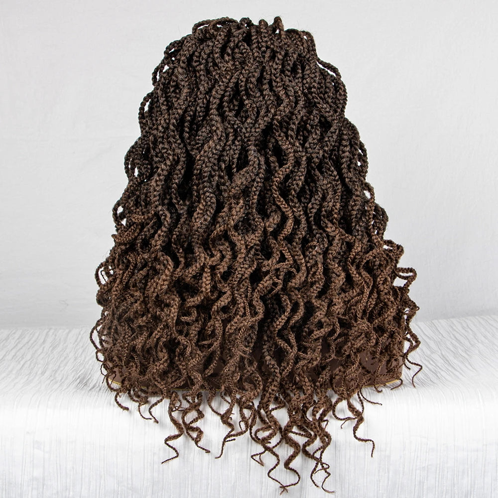 18" Knotless Box Braids Wig | Synthetic Lace Front Luxegan