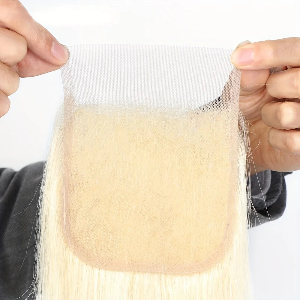 613 Blonde Body Wave 4x4 Lace Closure | Transparent Swiss Lace Brazilian Remy Human Hair Luxegan