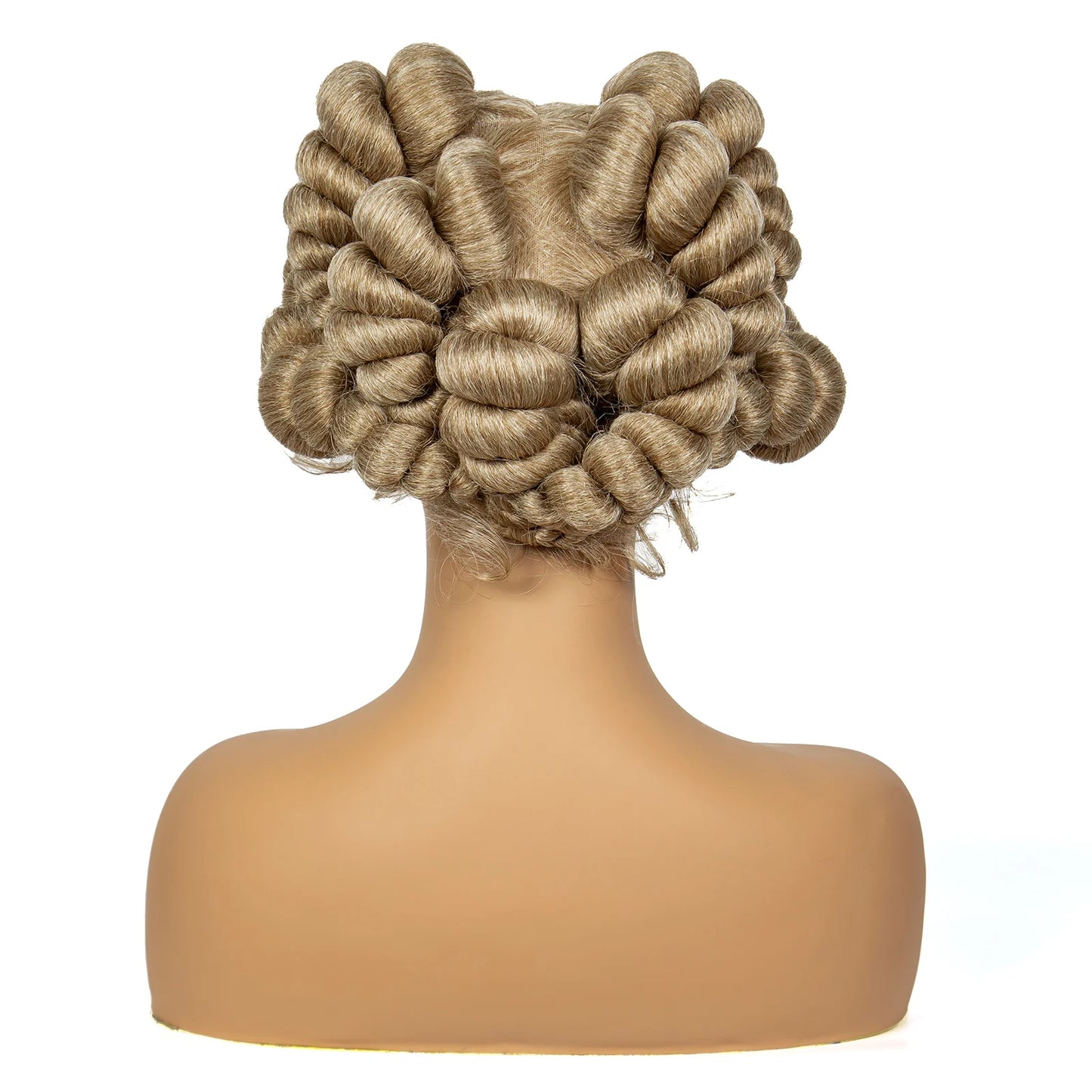 1B/30 Ombre Full Lace Handmade Bantu Braided Wig | Short Synthetic Knotless Braids with Transparent Lace Luxegan