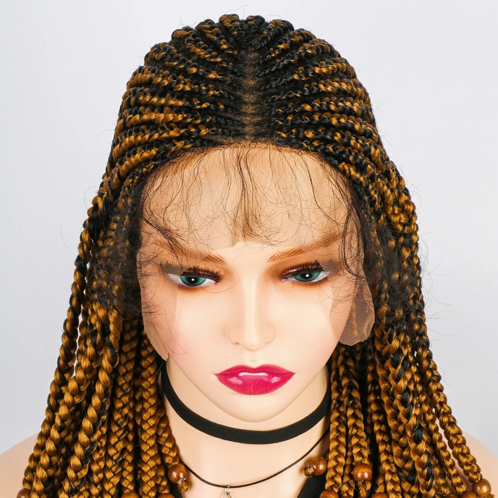 KIMA Beaded Cornrow Braids Bob Wig | Lace Front Luxegan