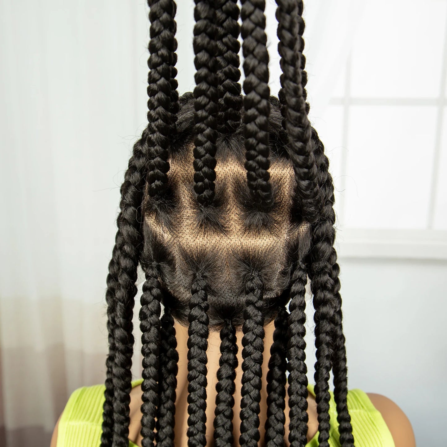 38" Cornrow Knotless Braids Wig | Full Lace | Baby Hair | Long Braids Luxegan