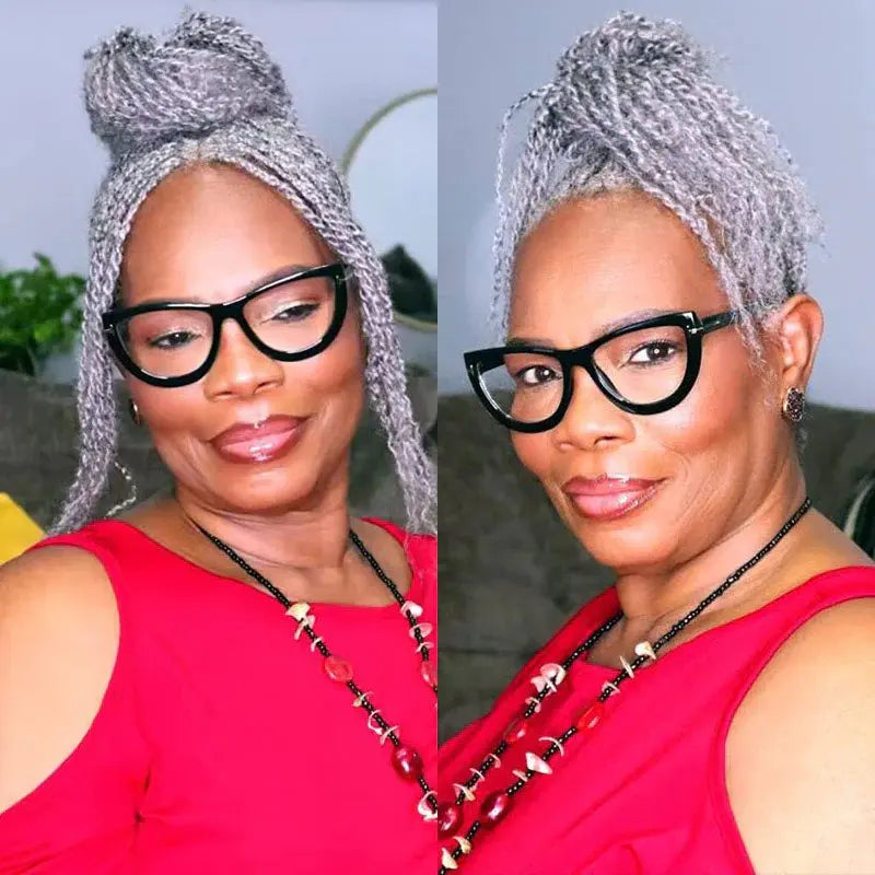 Brazilian Grey Kinky Curly Bulk Human Hair | Remy Hair Extensions | Dreadlock Braiding Hair | 50g/Pack