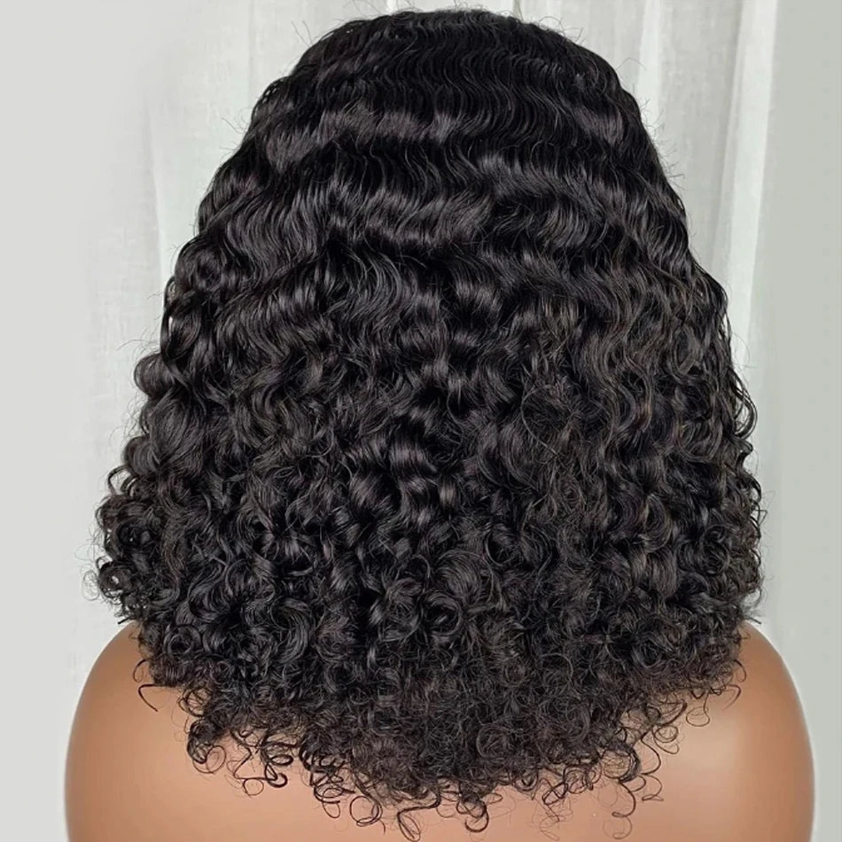 16 Inch Loose Water Wave Malaysian 13x4 Lace Front Wig Short Bob Wet & Wavy Glueless 4x4 Closure