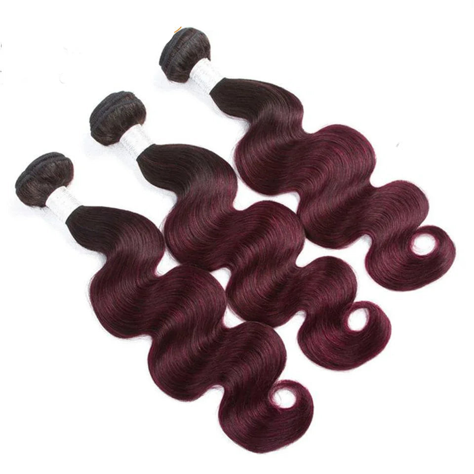 Rebecca Ombre Body Wave Human Hair Bundles | 1B/4/27/30/99J/613 Blonde Two & Three-Tone Remy Weave Deals Luxegan