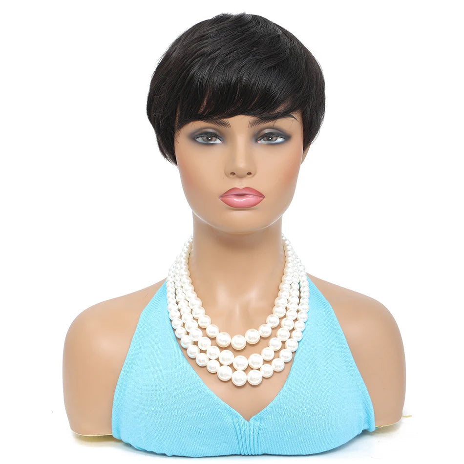 Pixie Cut Bob Wig | Straight Human Hair for Black Women Luxegan