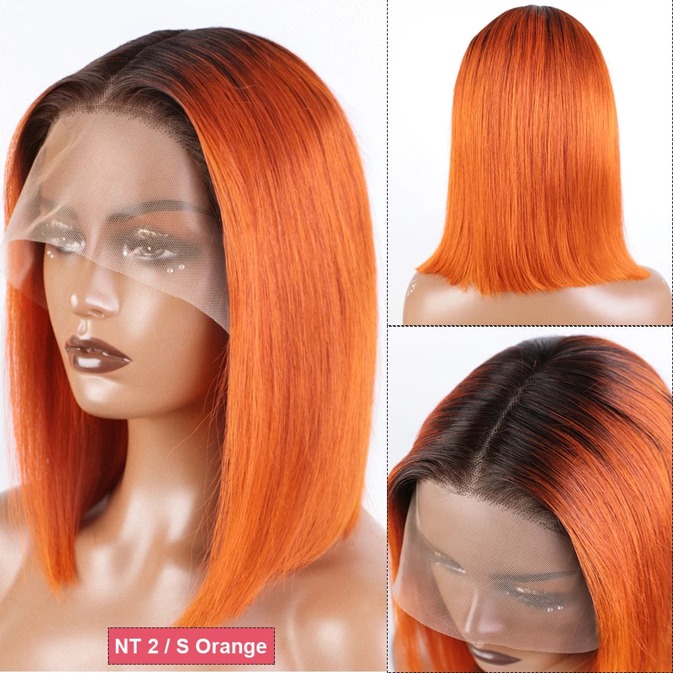 Ginger Short Bob Wig | Straight Human Hair T-Part Lace Front Luxegan