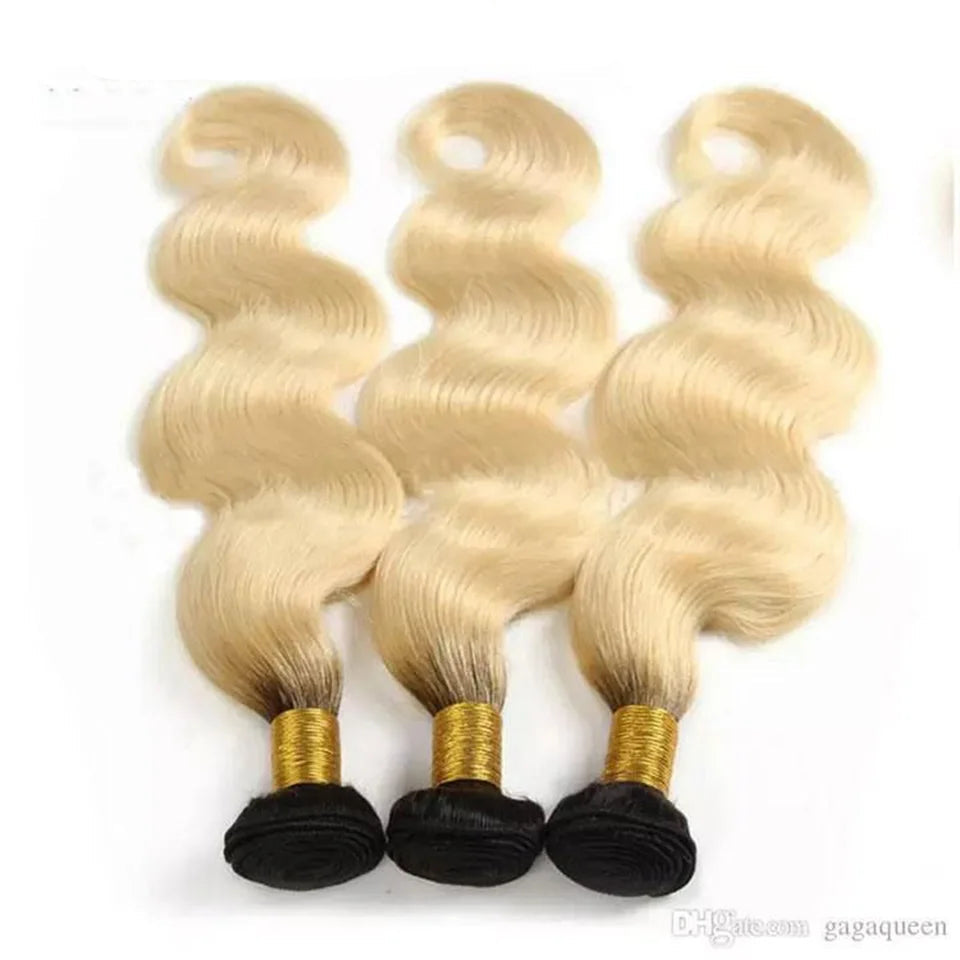 Rebecca Ombre Body Wave Human Hair Bundles | 1B/4/27/30/99J/613 Blonde Two & Three-Tone Remy Weave Deals Luxegan