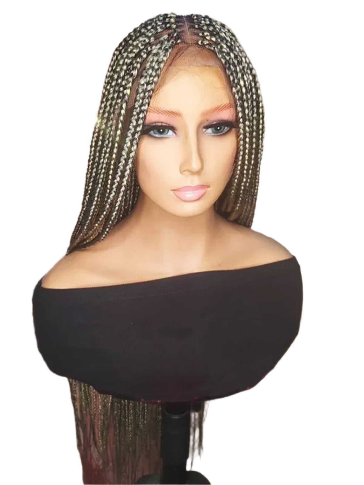 Ash Blonde 613 Full Lace Braid Wig - 360 Lace Knotless Braids with Bun - Lightweight Braided Wig for Black Women