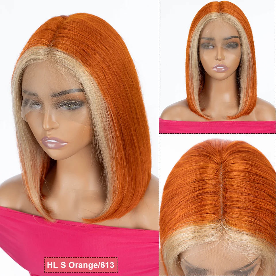 Ginger Short Bob Wig | Straight Human Hair T-Part Lace Front Luxegan