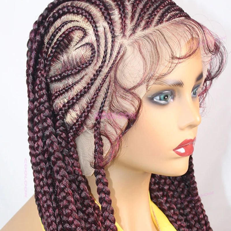 36-Inch Full Lace Knotless Box Braid Wig Luxegan