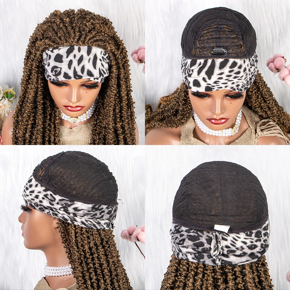 22" Curly Box Braids Wig | Crochet Hair | Heat Resistant | Daily Wear Luxegan