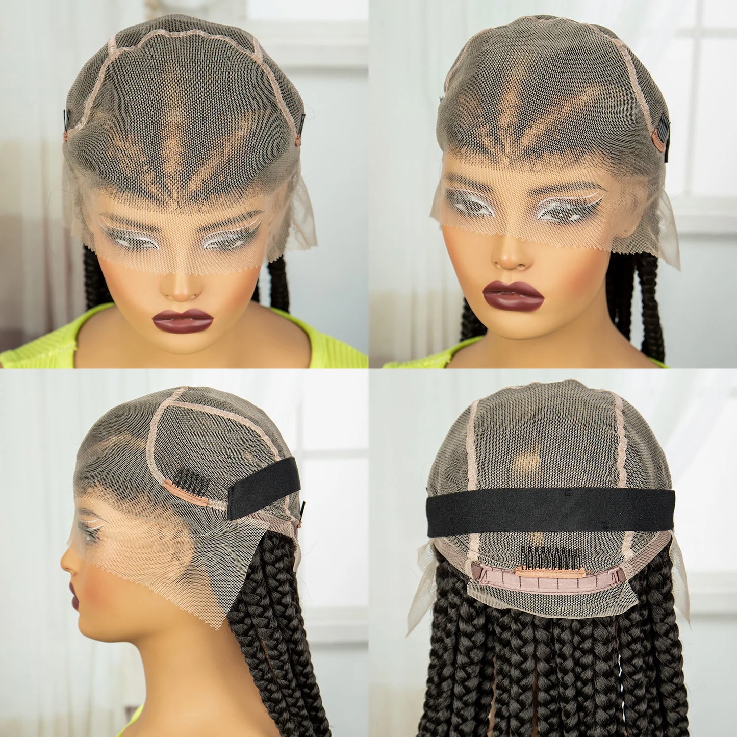38" Cornrow Knotless Braids Wig | Full Lace | Baby Hair | Long Braids Luxegan