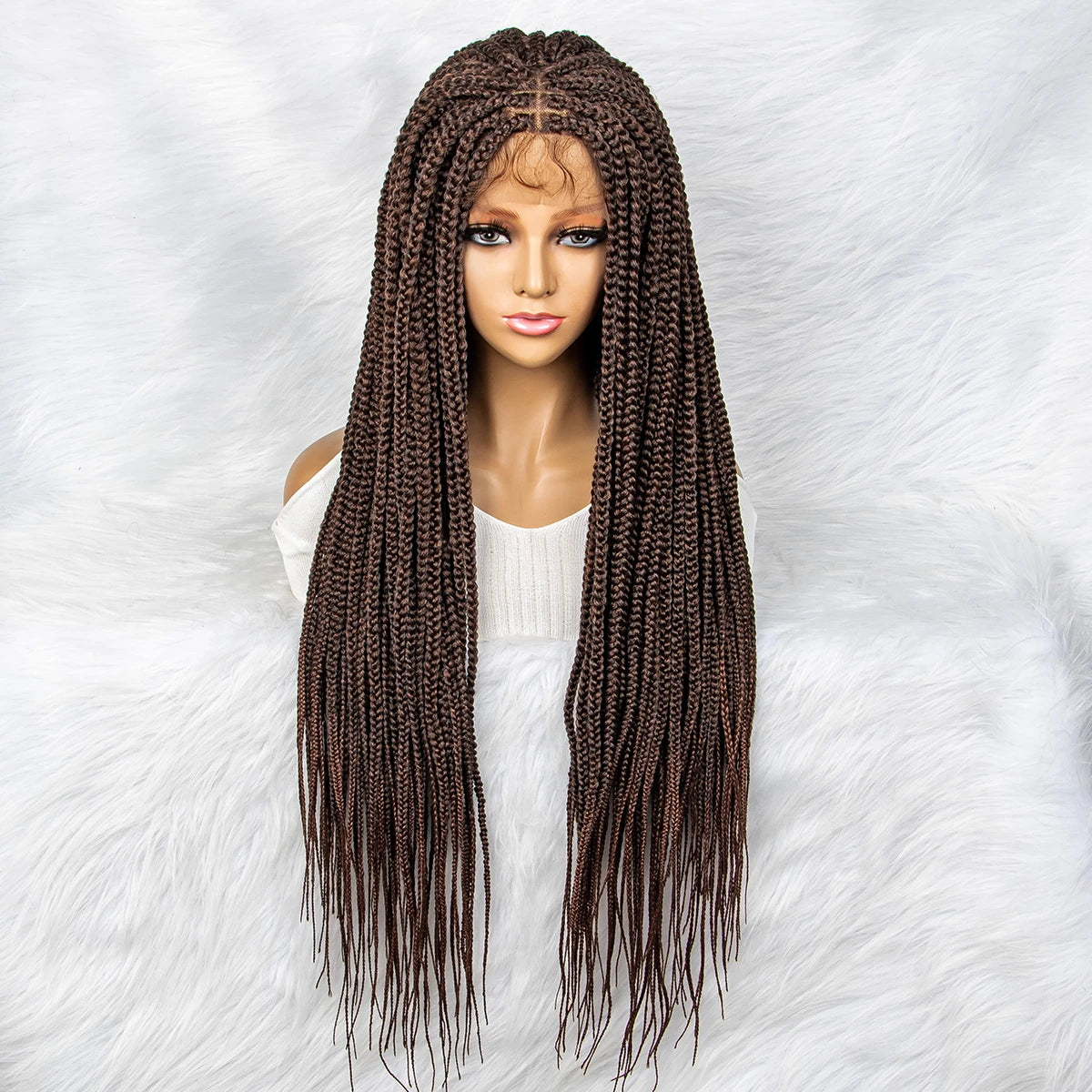 30" Box Braids Wig | 4x4 Lace Front | Braiding Hair Luxegan