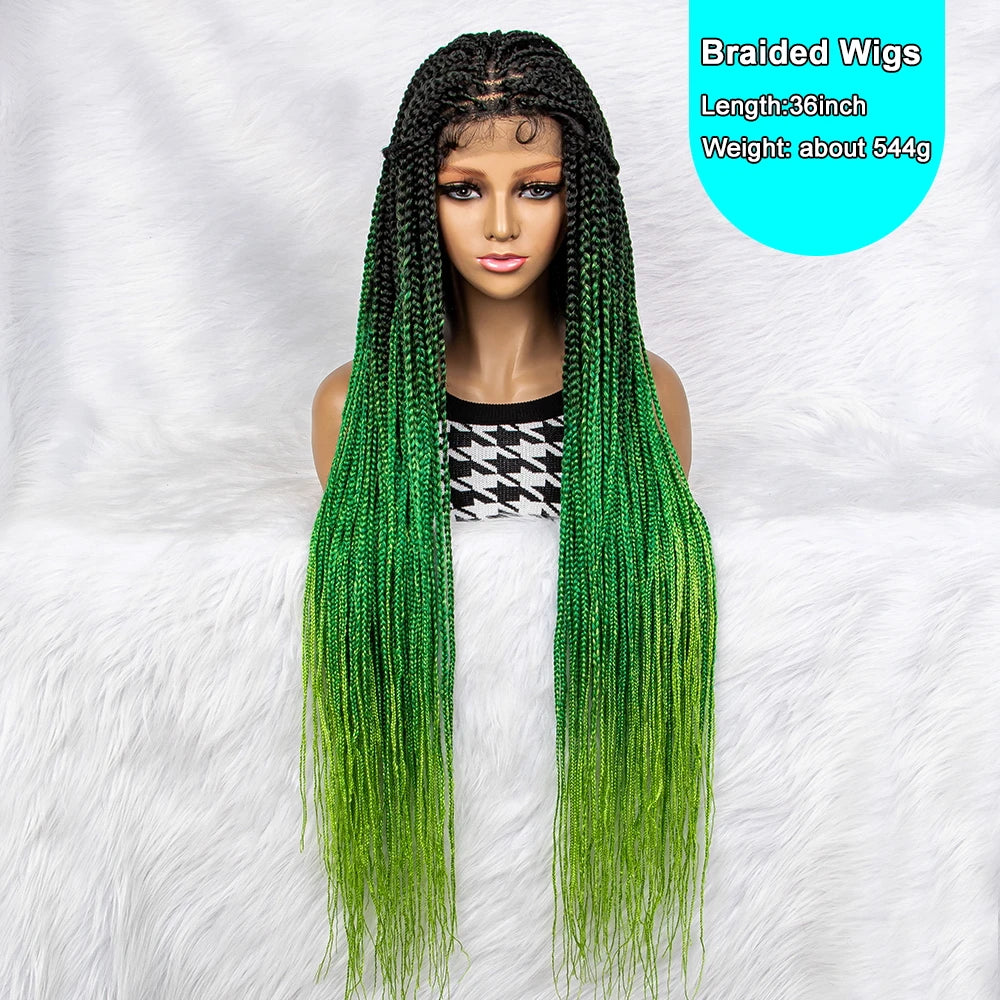 Gradient Color Knotless Box Braids Wig | 9x6 Lace Front Luxegan