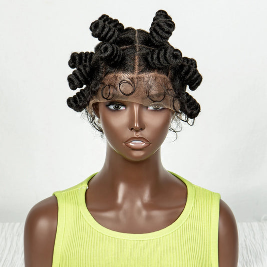 Handmade Knotless Bantu Braids Wig | Full Lace | Colored Braiding Hair Luxegan