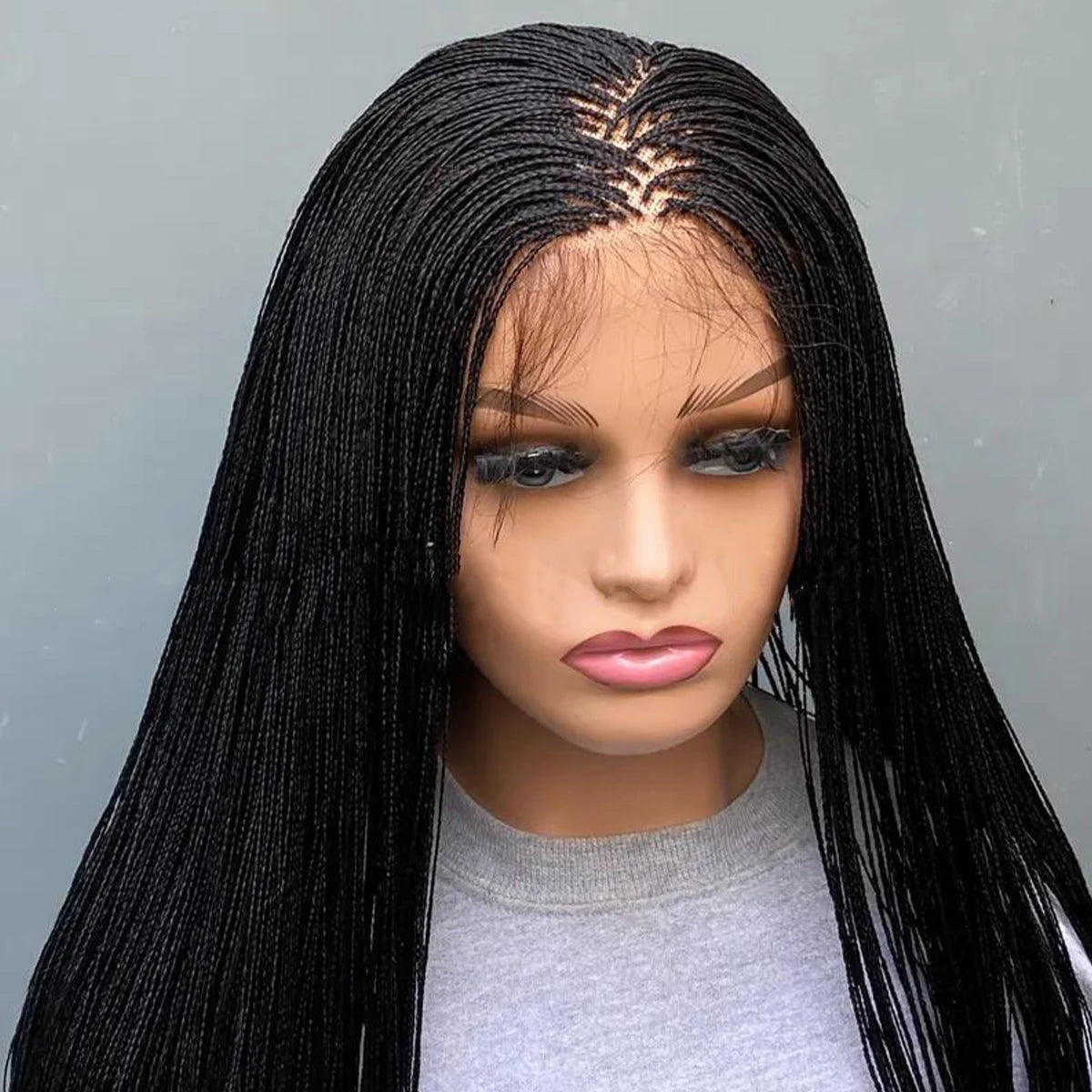 Glueless Micro Braid Wig | 13x4 Lace Frontal | Customizable Tiny Braids | For Black Women