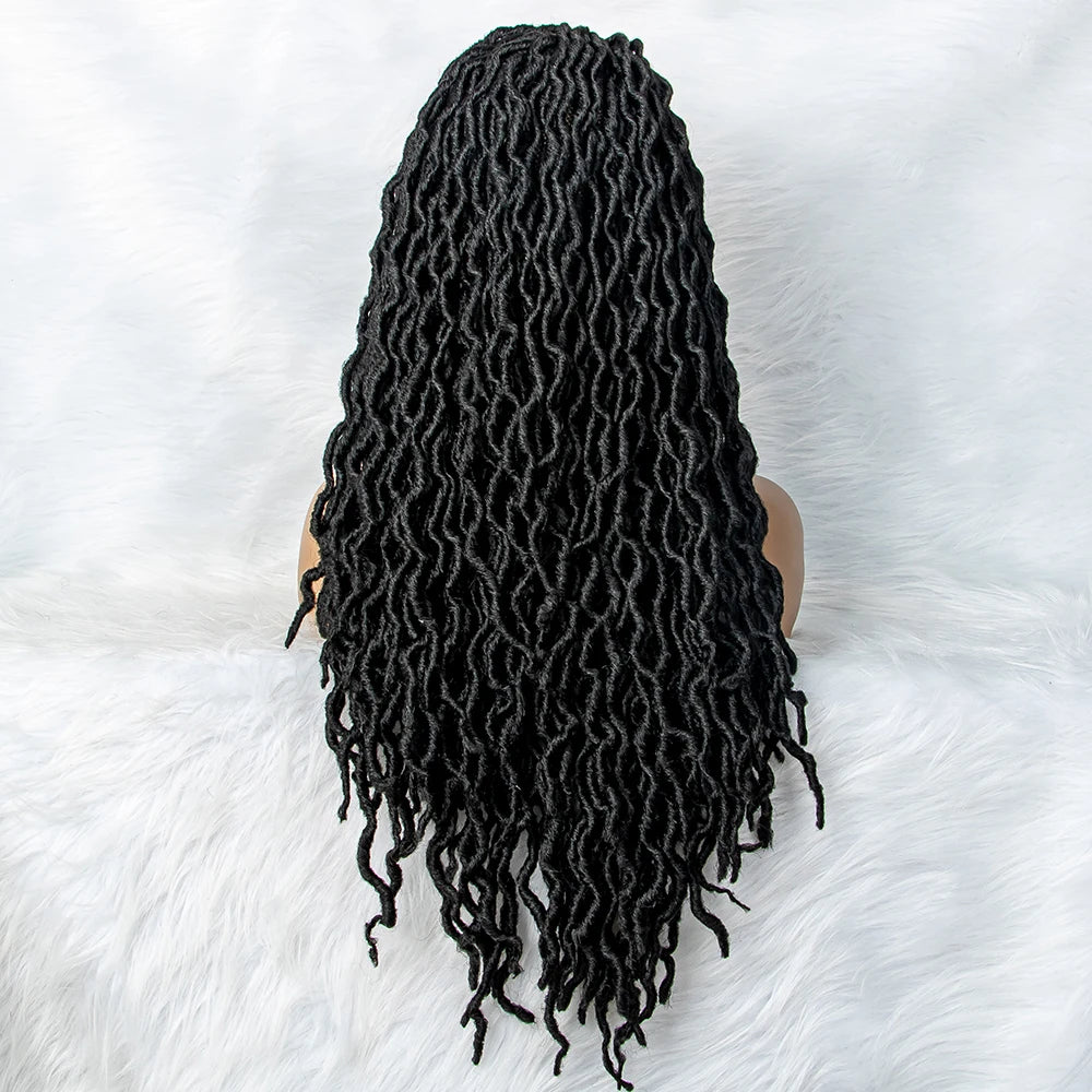 HD Transparent Lace Braided Wig with Lambswool Curls Luxegan