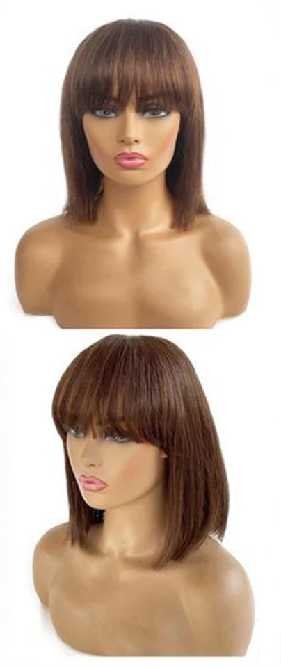 180% Density Straight Bob Wig | Easy Part Human Hair with Middle Part Ban Luxegan