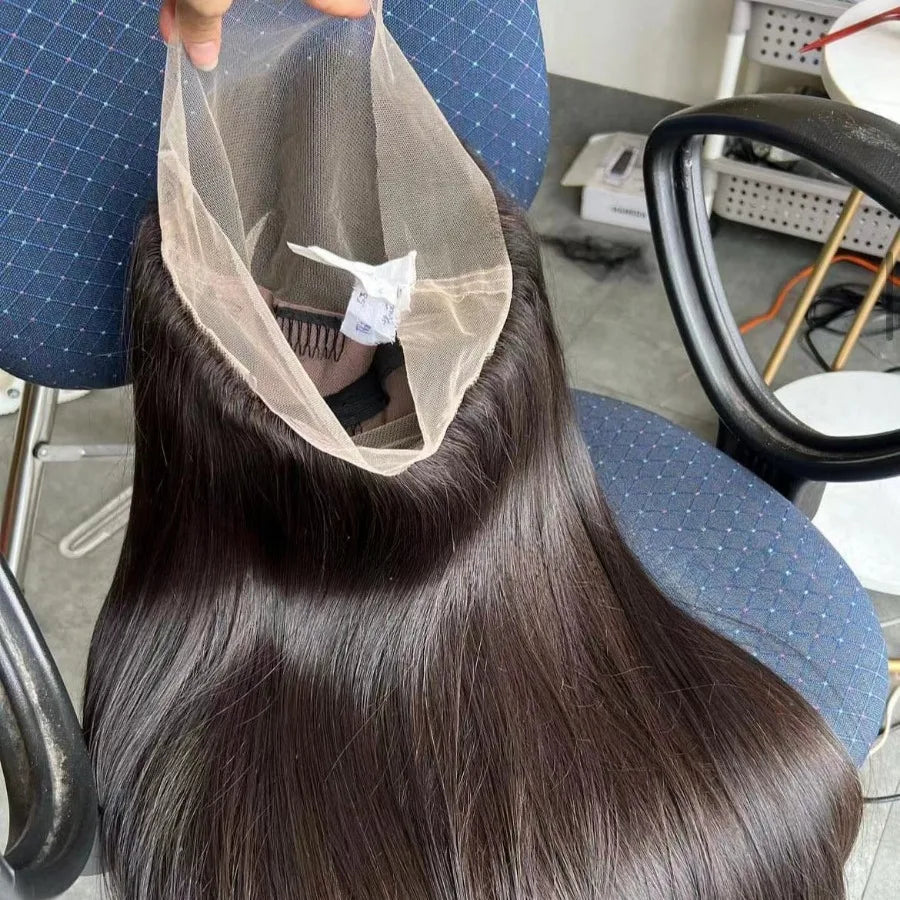Bone Straight Lace Frontal Wig | 180% Density | Raw Indian Remy Hair | 12-24 Inch Luxegan