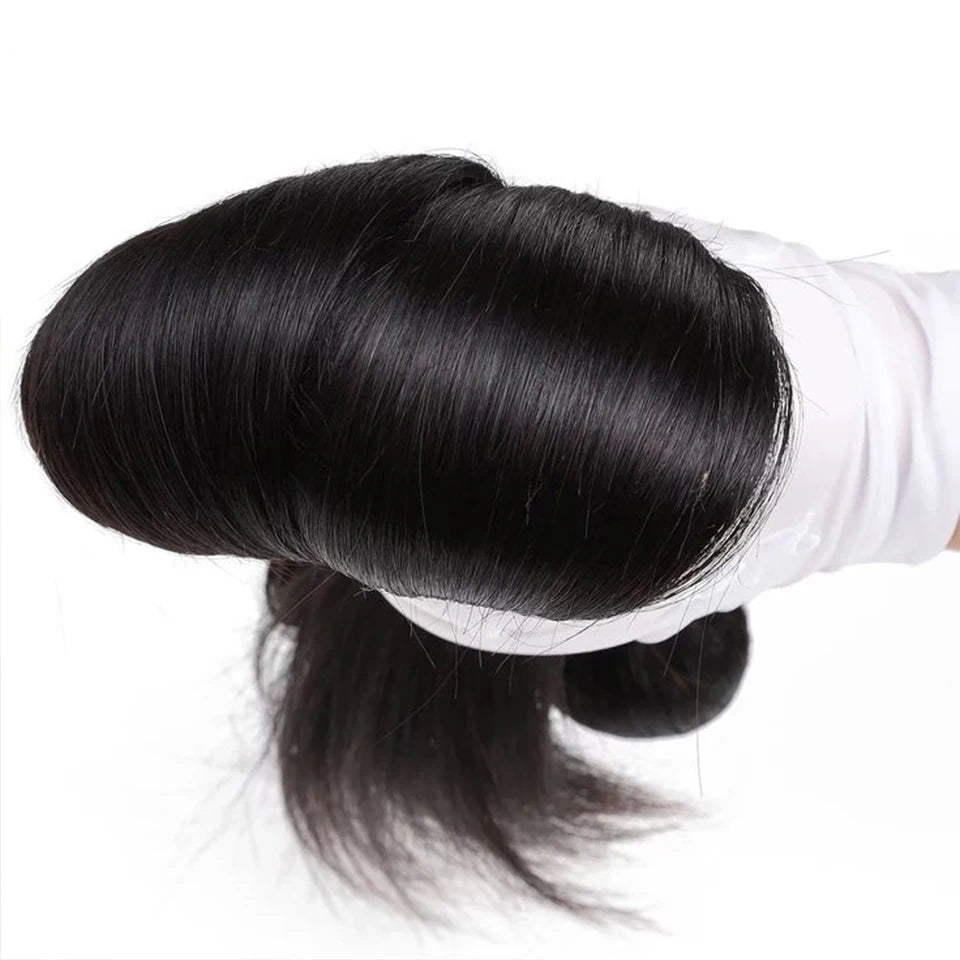 8"-34" Bone Straight Human Hair Bundles | Brazilian Remy Extensions with Double Weft Luxegan