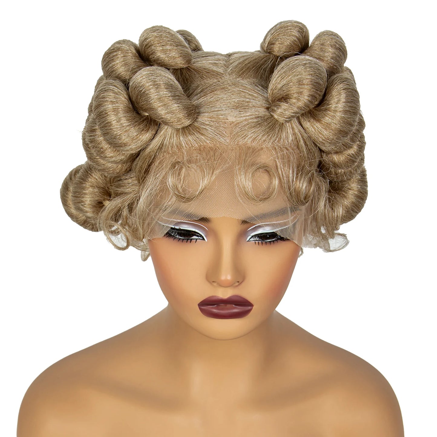 Ginger Orange Bantu Knotless Braids Wig | Short Cute Handmade | Full Lace Luxegan